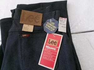 NWT Vintage Lee MS. Rider Straight Leg Comfort Stretch Blue Jeans Size 16 USA - Picture 1 of 16