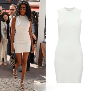 Nuevo con etiquetas Mini Vestido Victoria Beckham VB Body Mujer Sin Mangas en Blanco Talla Pequeña - Imagen 1 de 11