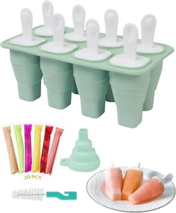 Faltbare 8 Gitter Eis Lolly Formen, BPA frei (grün) - Bild 1 von 5