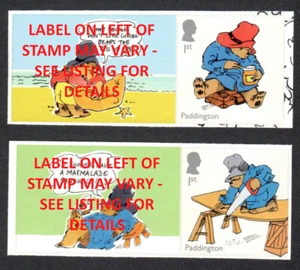 2023 PADDINGTON BEAR SMILERS - Two Litho STAMPS (my choice of labels) from LS155 - Picture 1 of 1