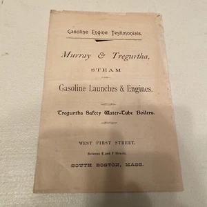 Rare Early 1898 Testimonial Book For Murray & Tregurtha Hit Miss Gasoline Engine - Picture 1 of 7