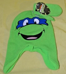 NEW Teenage Mutant Ninja Turtles Toddler Cold Weather Set Beanie & Mitten Blue - Picture 1 of 5