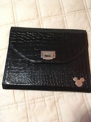 Disney Black Mickey Alligator Croc Embossed Tablet Ipad Case- Clutch  8in x 10in - Image 1 of 3