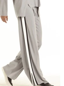 PLANET LAUREN G 1=4-8 Black White Side Stripe Pima Cotton Trac Pants Wide legs - Bild 1 von 15