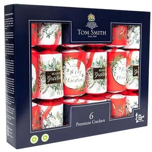 Tom Smith 14" Traditional Foliage Premium Christmas Crackers 6 Pack - Picture 1 of 3