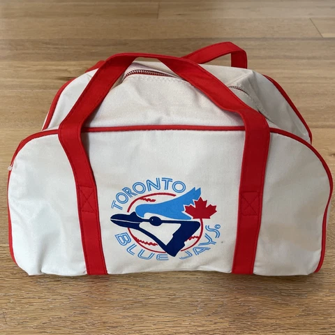 Vintage 1980's Mr. Submarine x Toronto Blue Jays Linen & Vinyl Hand Bag Purse Cover