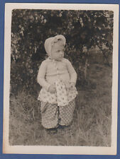 Beautiful Child in a nice suit in the yard Soviet Vintage Photo USSR