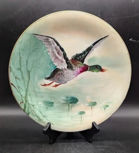 Antique Hand Painted Limoges France Duck Bird Gamebird Plate 10.5" Signed - Picture 1 of 7