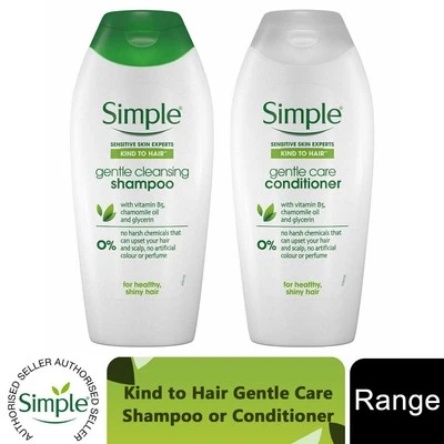 Simple Kind to Hair Gentle Care Shampoo or Conditioner, 3 or 6 Packs of 400ml - Image 1 of 4
