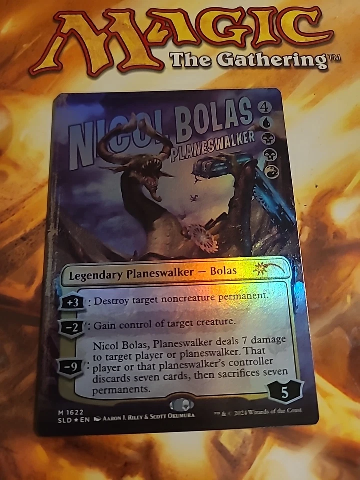 MTG Nicol Bolas Planeswalker RAINBOW FOIL Secret Lair Drop 1622 - NM - Image 1 of 1