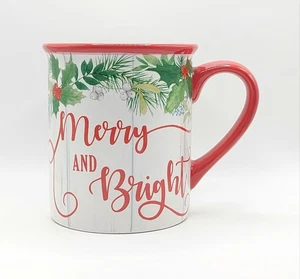 Merry & Bright Kaffeebecher 14 Unzen Keramik Weihnachtstasse von Certified International - Bild 1 von 8