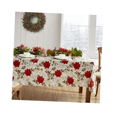  Home Fashions Christmas Poinsettia Grace 102" x 60" (Rectangular) Multi Color - Image 1 of 4