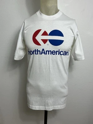Vintage North American Airlines T-Shirt Mens XL White Single Stitch Screen Stars - Image 1 of 4