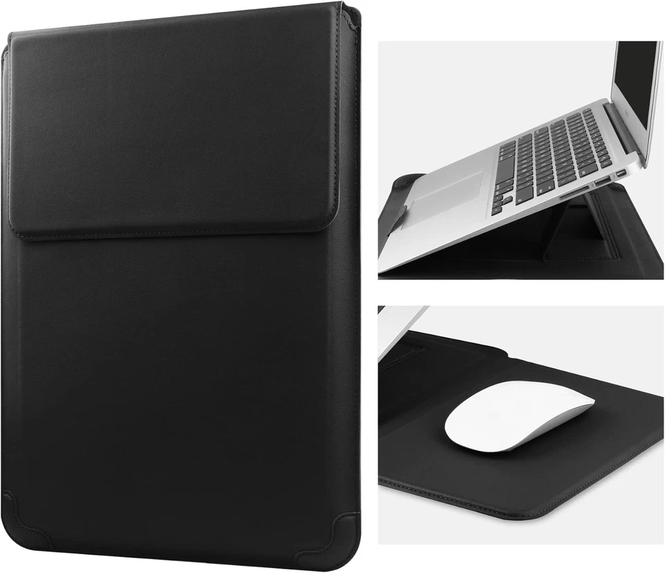 HoYiXi 15 16 Inch Laptop Sleeve Case Leather Bag for MacBook Pro 16 Dell XPS Len - Image 1 of 4