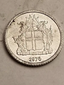 VINTAGE 1976 Iceland 1 Krona Coin - Picture 1 of 2