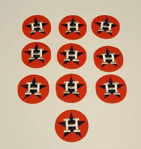 10 PIEZAS PARCHE BORDADO VINTAGE HOUSTON ASTROS (REDONDO) (MARINO Y NARANJA) - Imagen 1 de 2