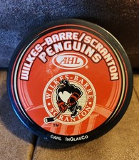 WILKES-BARRE SCRANTON PENGUINS AHL HOCKEY PUCK INGLASCO MFG. MADE IN 🇸🇰