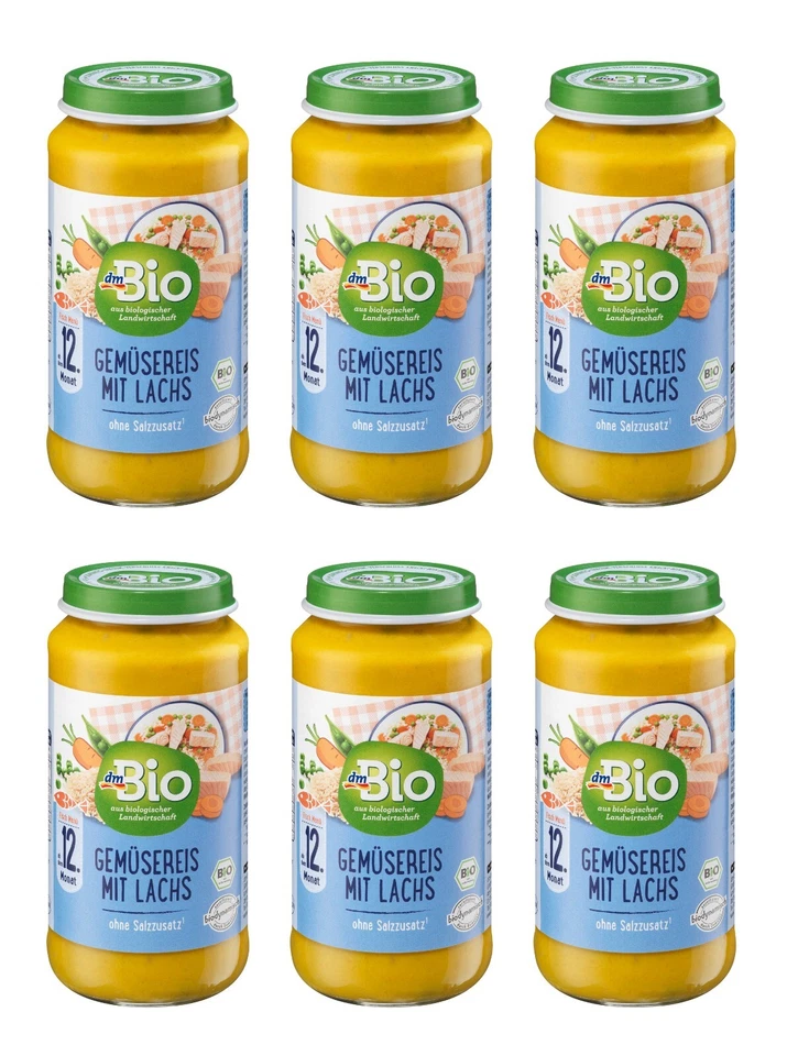 6 x 250g | dmBio Menü Gemüsereis mit Lachs ab dem 12. Monat, Demeter - Bild 1 von 1