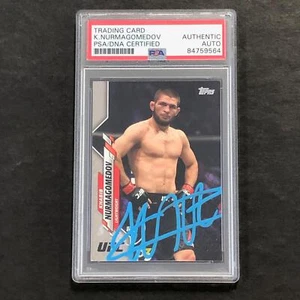 2020 UFC Topps #69 Khabib Nurmagomedov Signed Card AUTO 10 PSA Slabbed - Picture 1 of 2