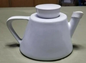 IKEA White Tea Pot Sweden Ceramic Modern Slick Style Decor #12289 With Pour Ring - Picture 1 of 12