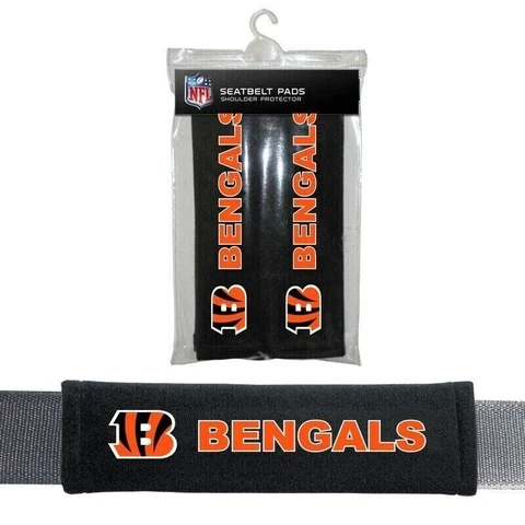 NFL Auto Strap Football Shoulder Pads Cincinnati Bengals Seat Belt Cover 2 Pack Cover