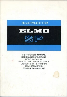 Bedienungsanleitung ELMO SP 8mm Filmprojektor User Manual Anleitung (Y5454 - Bild 1 von 2