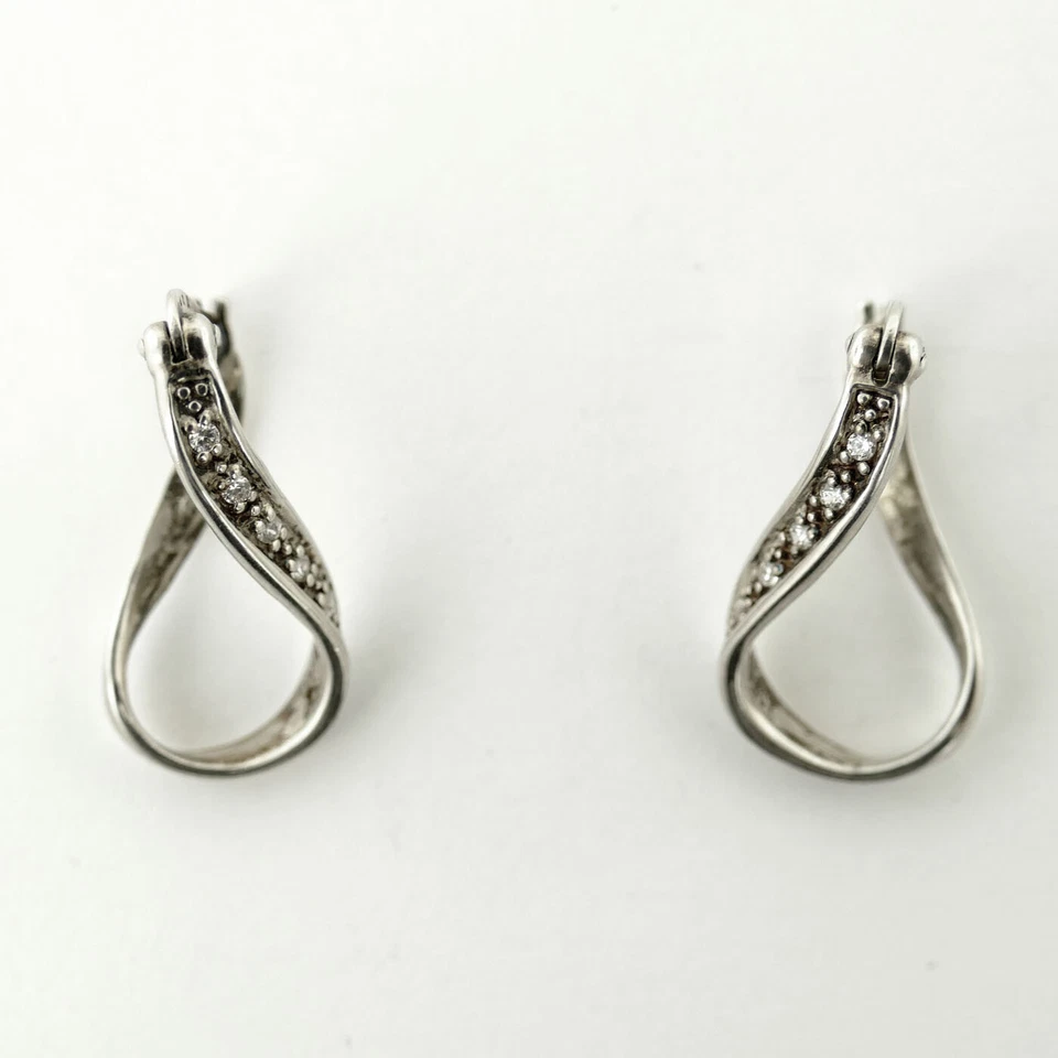 CHAMILIA 925 SILVER RE-3A SWAROVSKI INFINITY CZ EARRINGS - wuw09.09.19.2821 - Image 1 of 3
