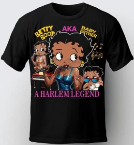 Camiseta negra Betty Boop HARLEM Legend. The Real Betty Boop también conocido como - Imagen 1 de 2