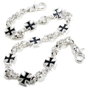 DK Heavy Cross Trucker Biker Key Jean Wallet Chain (28.5") Silver NCS95 - Picture 1 of 6