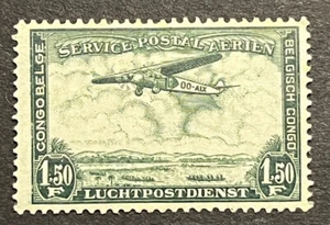 Travelstamps: Belgian Congo Air Mail Stamps #C9 - 1.50f Mint OG H - Picture 1 of 5