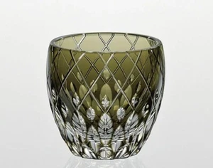 Kagami Edo Kiriko Crystal Glass Cold Sake Cup 80cc Hideaki Shinozaki Japan Gift - Picture 1 of 2