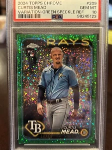 2024 Topps Chrome Curtis Mead Image Variation RC Rookie Green  /99 #209 PSA 10 - Picture 1 of 3