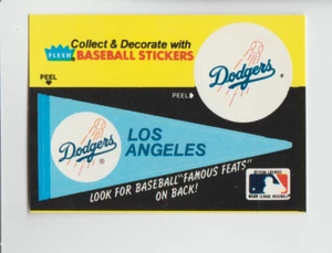 1986 Fleer Los Angeles Dodgers team sticker (Eddie Collins back) - Picture 1 of 2