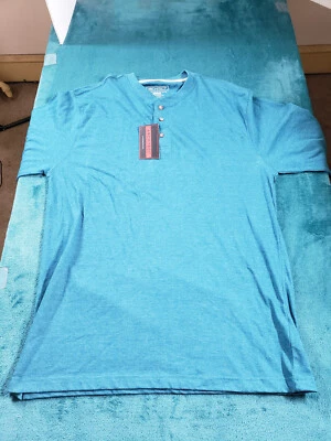 建筑师衬衫,尺寸 L,男式绿色短袖亨利 T 恤棉混纺,全新带标签 — 第 1/4 张图片