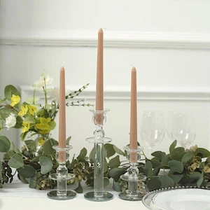 60 Beige Premium 10" Taper Candles Unscented Dinner Party Wedding Decorations - Picture 1 of 8