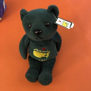 Masters Augusta National Golf Plüschbär (Tiger Woods gewinnt) Neu mit Etikett 2001 - Bild 1 von 5