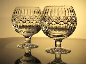 Tyrone Irish Crystal Enniskillen Brandy Glasses Pair Mint, Signed - Picture 1 of 6