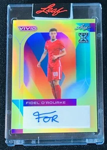 2022 Leaf Vivid Soccer Auto Yellow Fidel O'Rourke Liverpool XRC 8/10 - Picture 1 of 2