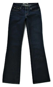 Pantalones de mezclilla para mujer talla 28 x 34L largo calce curvilíneo pierna bota tinta lavado oscuro elásticos - Imagen 1 de 6