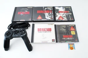 Sony PS1 Resident Evil Biohazard 1 2 3 Gun Survivor w/Gun Controller Set Japan - Picture 1 of 22