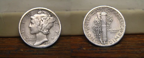 1938-S MERCURY WINGED LIBERTY SILVER DIME 1938S US COIN Cover