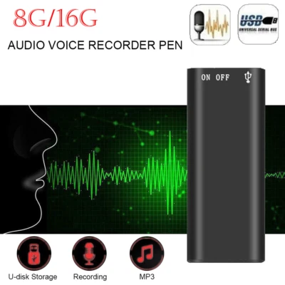 Mini Spy Digital Audio Sound Recorder HD Noise Reduction Voice Listening Device - Image 1 of 4
