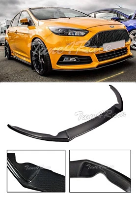 For 15-18 Ford Focus ST MK3 Add On Splitter Front Lower Bumper Lip Carbon Fiber - Image 1 of 4