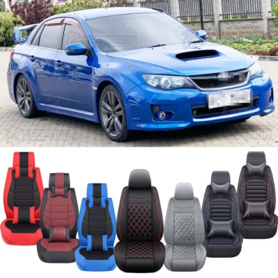 PU Car Seat Cover 2/5 Seats Front & Rear Full Set For Subaru Impreza WRX STI - Image 1 of 4