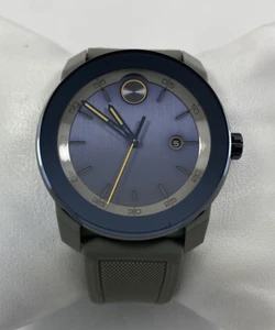 Movado Bold TR90 SWISS Quartz Blue Dial Gray Rubber Strap Men's Watch 3601209 - Picture 1 of 12