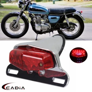Lucas Style LED Brake Tail Light License Plate Light For Harley Dyna Cafe Racer - Picture 1 of 12