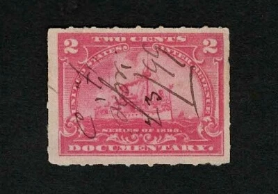US Revenue 1898 R164 (4/3/99) Battleship 2c Documentary Tax Stamp F-VF Used - Image 1 of 3