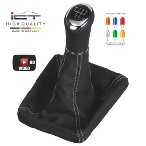 ICT pomello cambio pelle per Opel Signum illuminato cucitura argento B47 - Foto 1 di 6