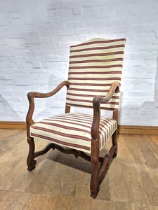 Antique vintage large French throne armchair - library reading chair - Picture 1 of 14