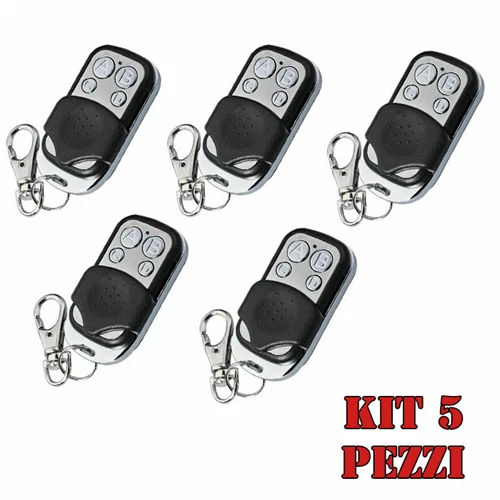 5 PZ. TELECOMANDO PER CANCELLO AUTOMATICO UNIVERSALE A 433,92 MHZ A CODICE FISSO